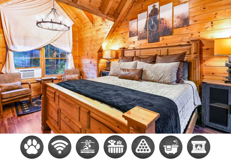 Children-friendly cabin with barbecue, hot tub & pool | Mountain view | Dogs allowed in Pigeon Forge, TN