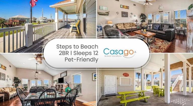 Retreat Steps to Beach Dog Haven Sleeps 12 in Bolivar, TX