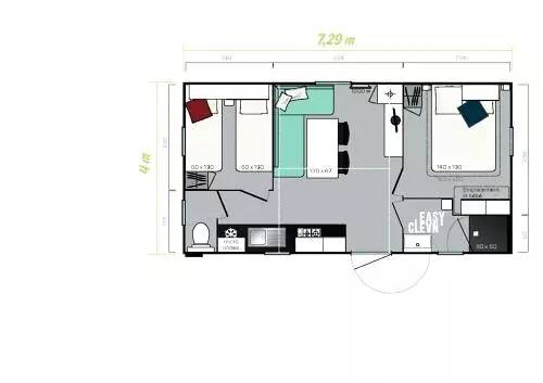 Campsite Nature Le Valenty - Mobil home Tarn-et-Garonne 3 rooms 6 people — photo 5
