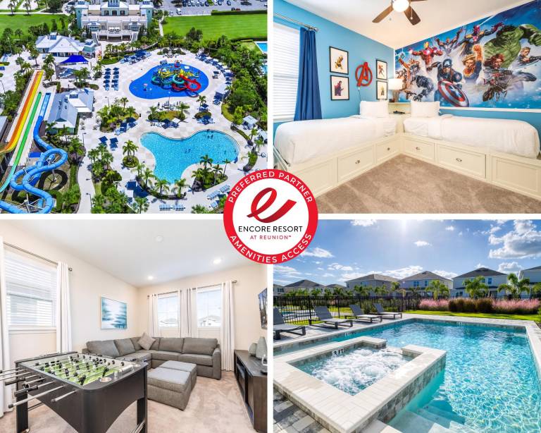Elegant Home near Disney with Private Pool, Foosball Table, Themed Rooms and Waterpark & Resort Access at Encore Resorts Reunion - 365SF in Osceola, FL
