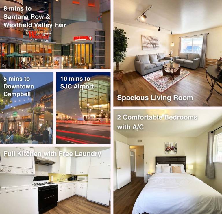 Campbell Cozy Bright 2B 1b AC close to Downtown