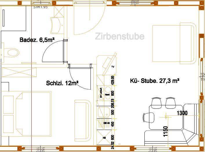 Appartement Fewo Dusche WC 1 Schlafraum