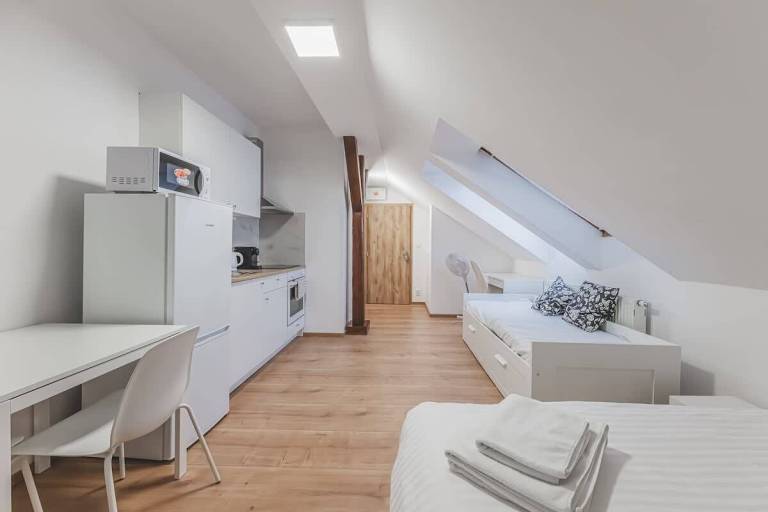 Apartment with yard | Next to Dancing House | Suitable for remote work