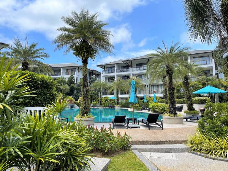 Naithon beachfront apartment pool gym restaurant