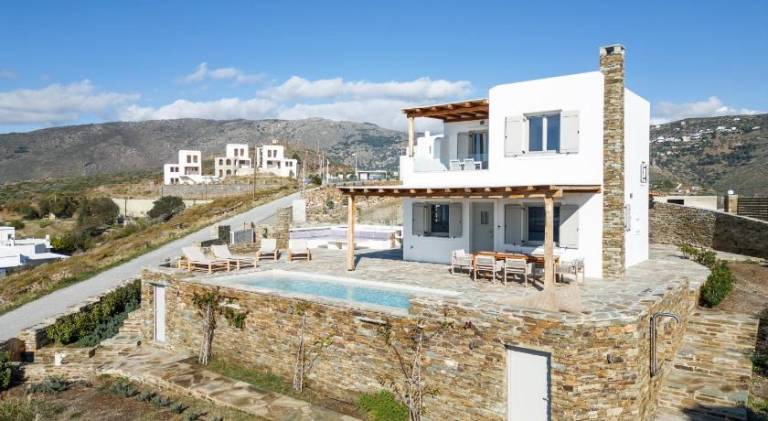 Fully equipped pleasant vacation home with private pool, yard & terrace | Pet-friendly in Andros