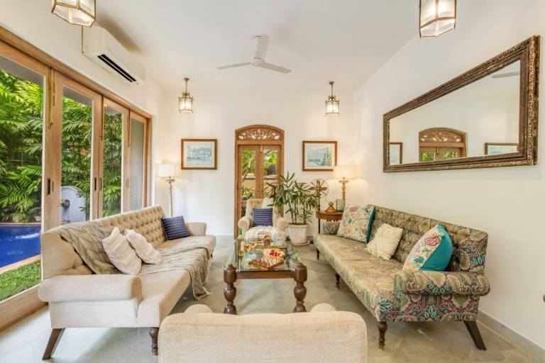 4BHK Villa in Siolim Pool & Lush Forest View