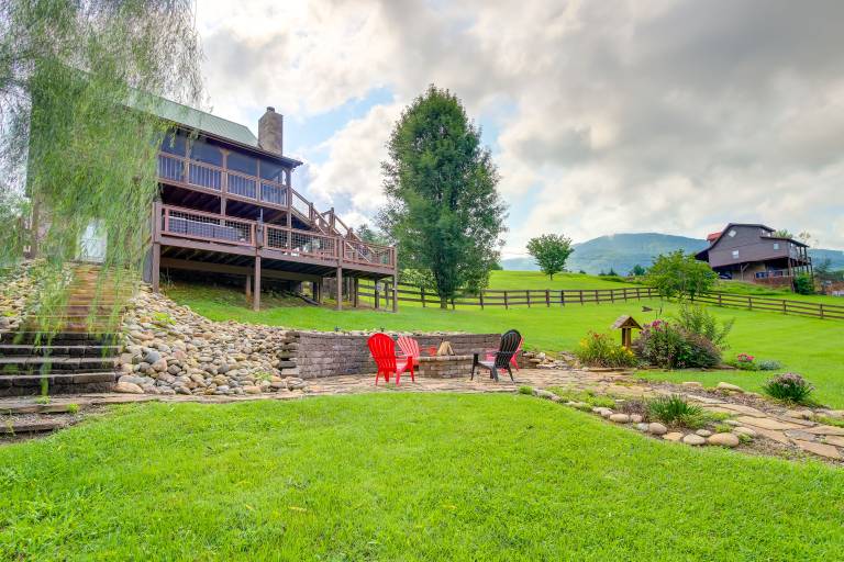 Views, Fire Pit + Game Room: Smoky Mountain Cabin — photo 2