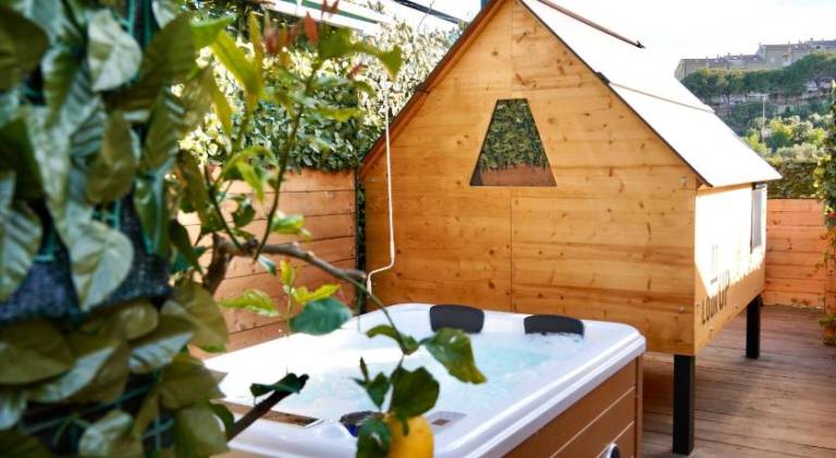Tent with pool & hot tub — photo 3