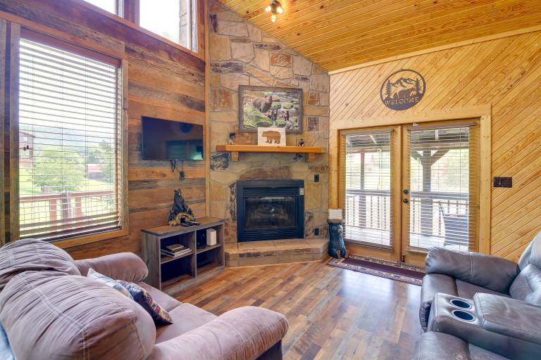 Views, Fire Pit + Game Room: Smoky Mountain Cabin — photo 5