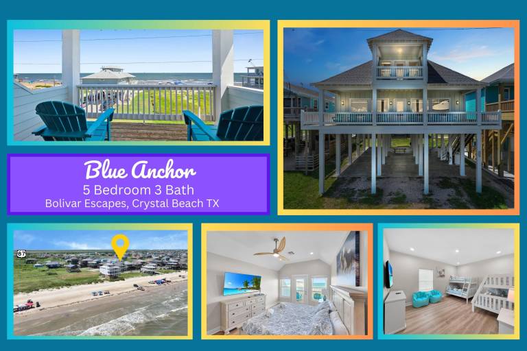 Vacation home with garden & barbecue | Beach view in Bolivar, TX