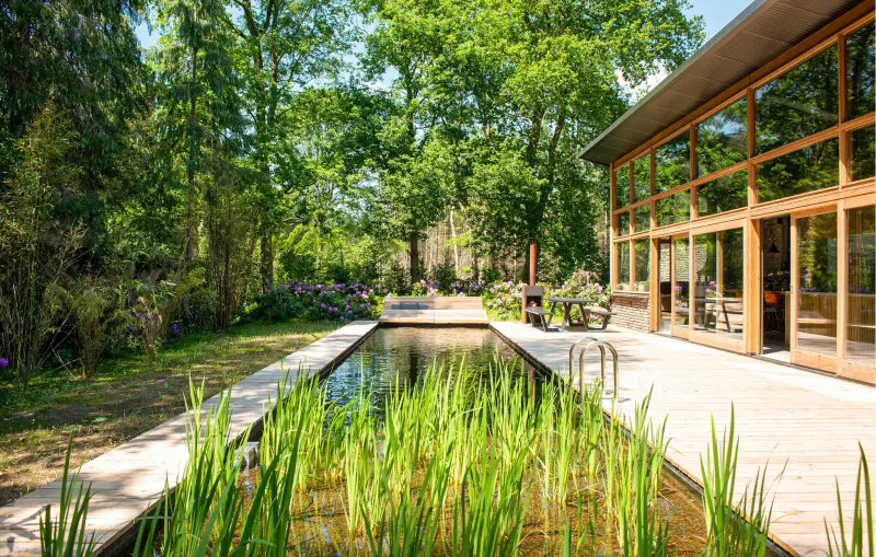 Ferienhaus mit Garten, privatem Pool und Terrasse | Haustiere sind willkommen