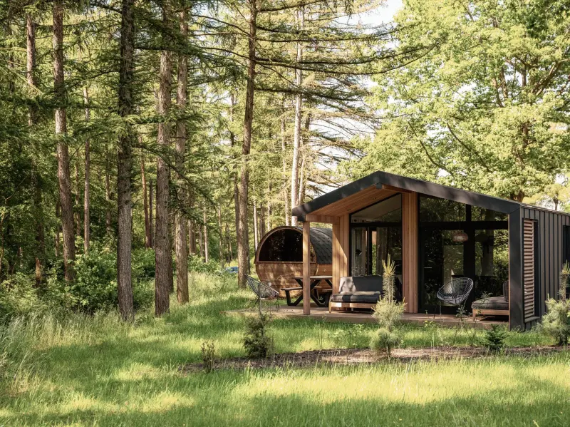 Chalet mit Hund in Wilsum, Niedersachsen fuer max. 4 Personen