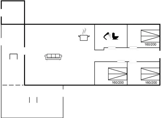 100 m&sup2; Ferienhaus 3 Schlafzimmer 6 G&auml;ste