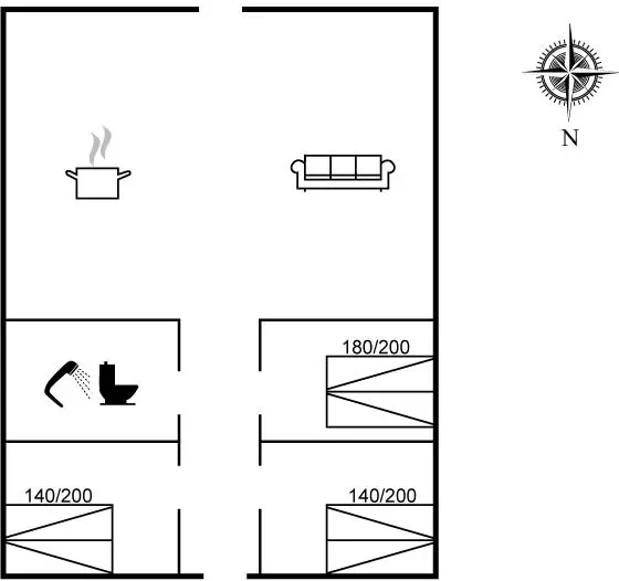 86 m&sup2; Ferienhaus 3 Schlafzimmer 6 G&auml;ste