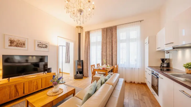 Ferienwohnung mit Sauna, Whirlpool und Garten | Meerblick