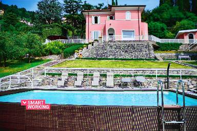 Ferienhaus mit privatem Pool für 8 Gäste mit Hund in Perledo, Comer See
