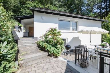 Kleines Ferienhaus in Niedersalwey mit Schöner Terrasse + Panoramablick