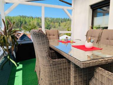 Ferienwohnung Balkon Schmiedefeld am Rennsteig