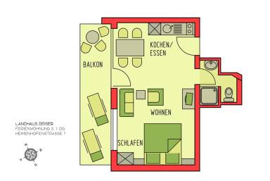 33 m² Ferienwohnung