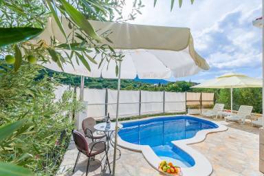 Ferienhaus mit Grill, privatem Pool und Garten | Gartenblick | Hunde erlaubt