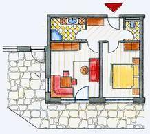 Appartement Fewo Dusche WC 2 Schlafr&auml;ume