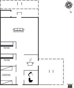 78 m&sup2; Ferienhaus 2 Schlafzimmer 4 G&auml;ste