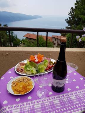 Appartamento con terrazzo in villa con giardino e vista sul Lago di Garda