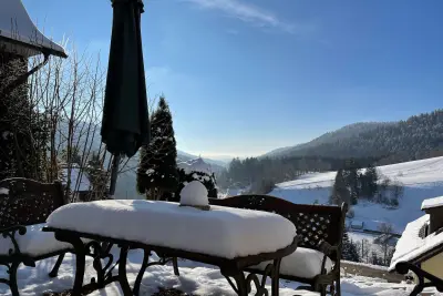 Ferienhaus mit Terrasse, Grill und Sauna | Naturblick