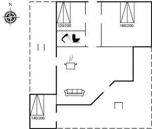 75 m&sup2; Ferienhaus 3 Schlafzimmer 6 G&auml;ste