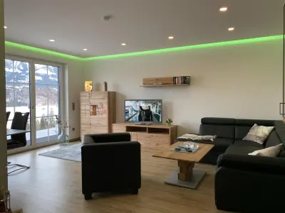 Ferienwohnung mit Terrasse, Sauna und Pool | Bergblick